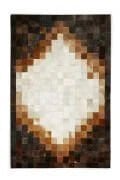 Brown & Cream Natural Calfskin Rug