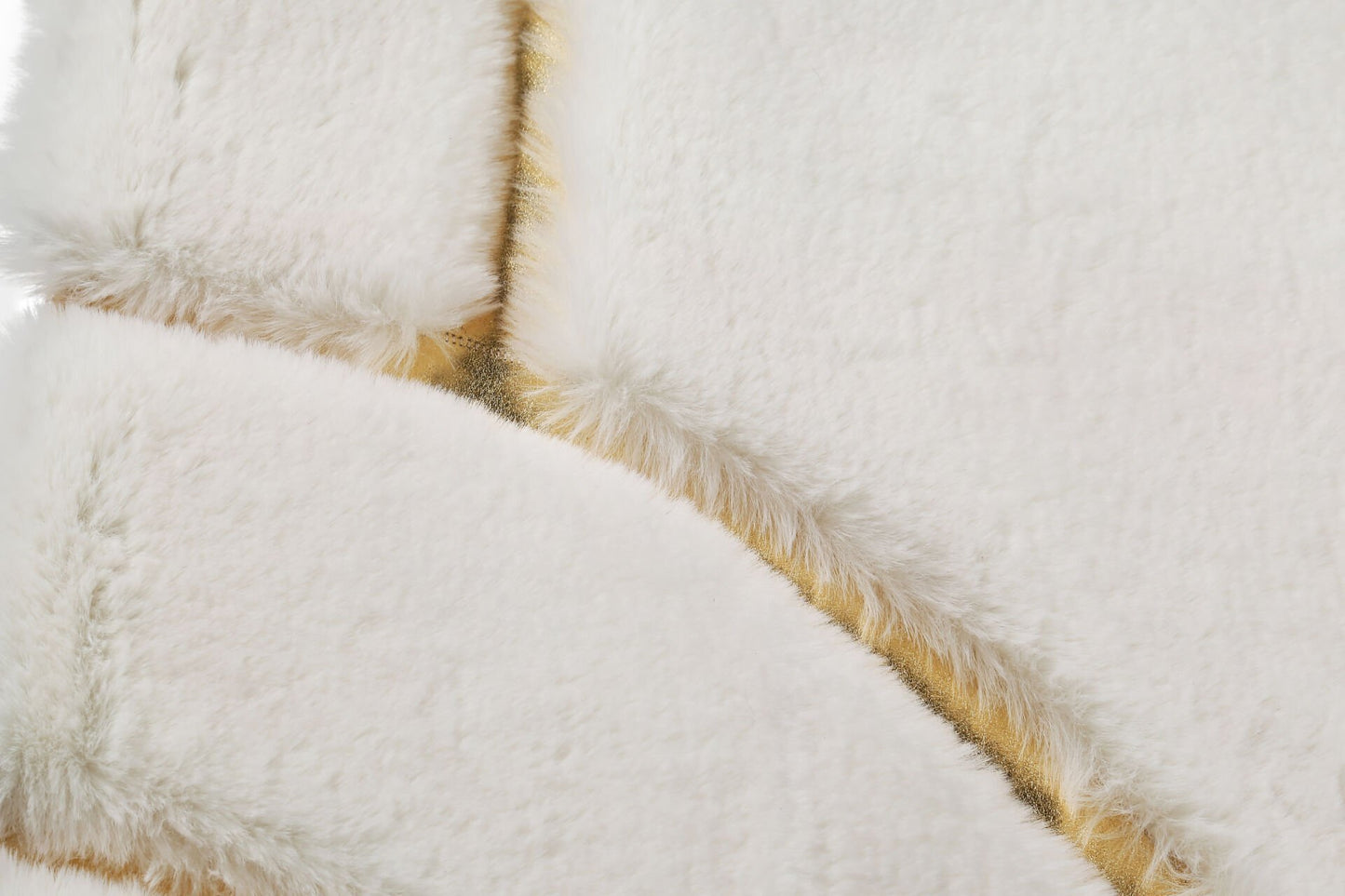 White Plush Carpet with Gold Foil