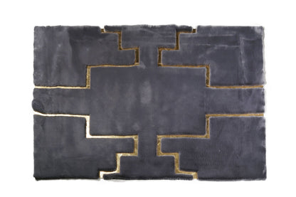 Gold Foil Gray Plush Rug