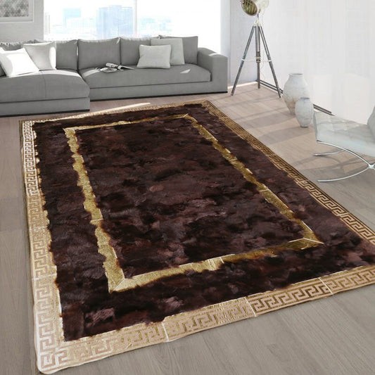 Brown Tuscan Carpet with Gold Foil