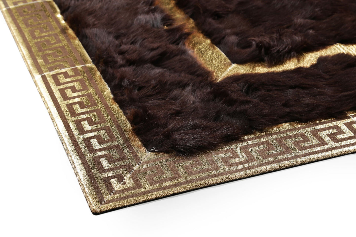 Brown Tuscan Carpet with Gold Foil