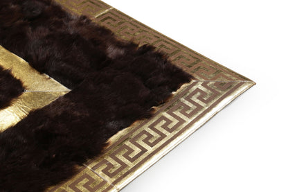 Brown Tuscan Carpet with Gold Foil