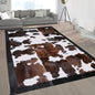 Brown & White Natural Calfskin Carpet with Black Border