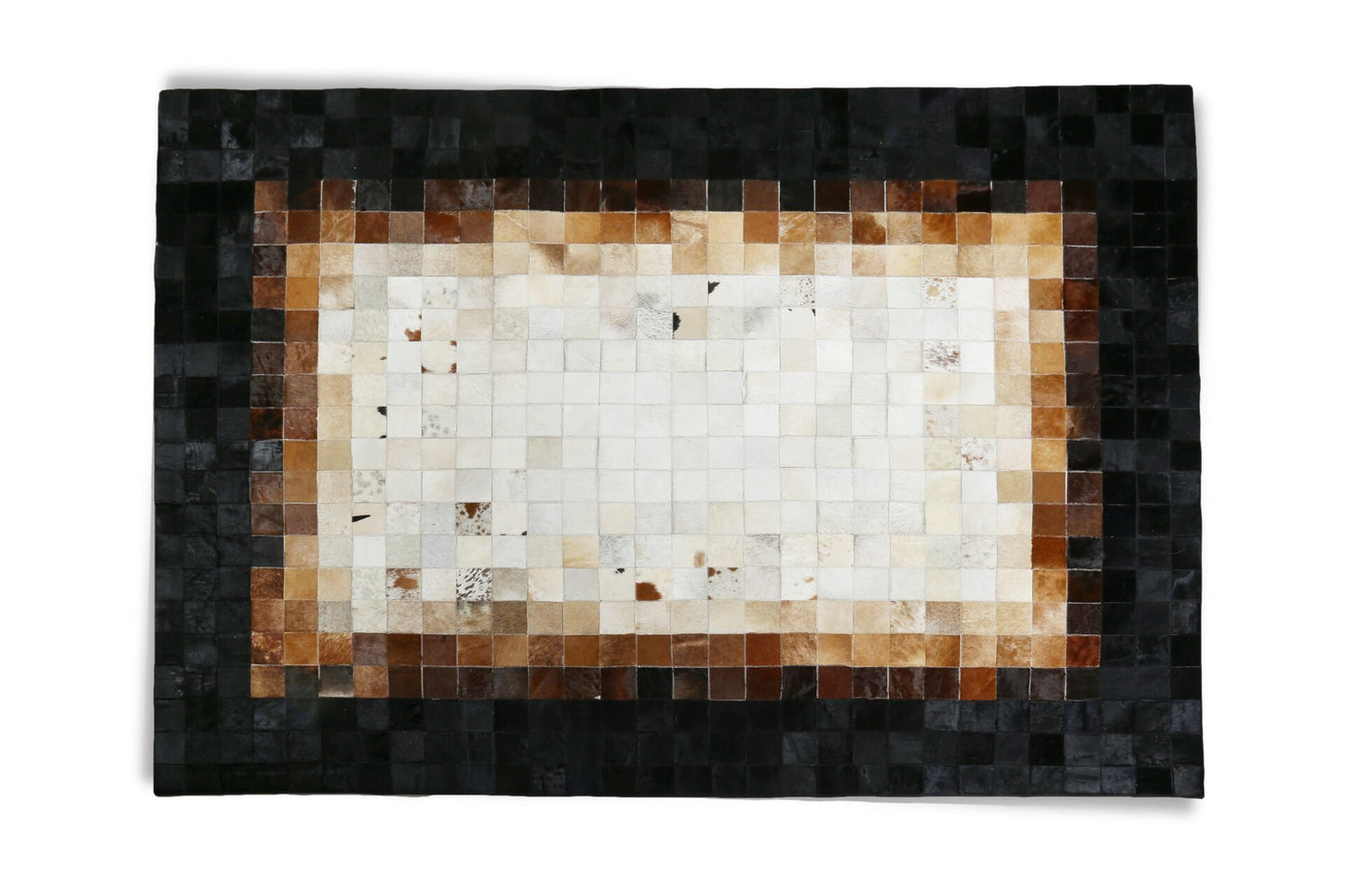 Brown & Cream Natural Calfskin Rug